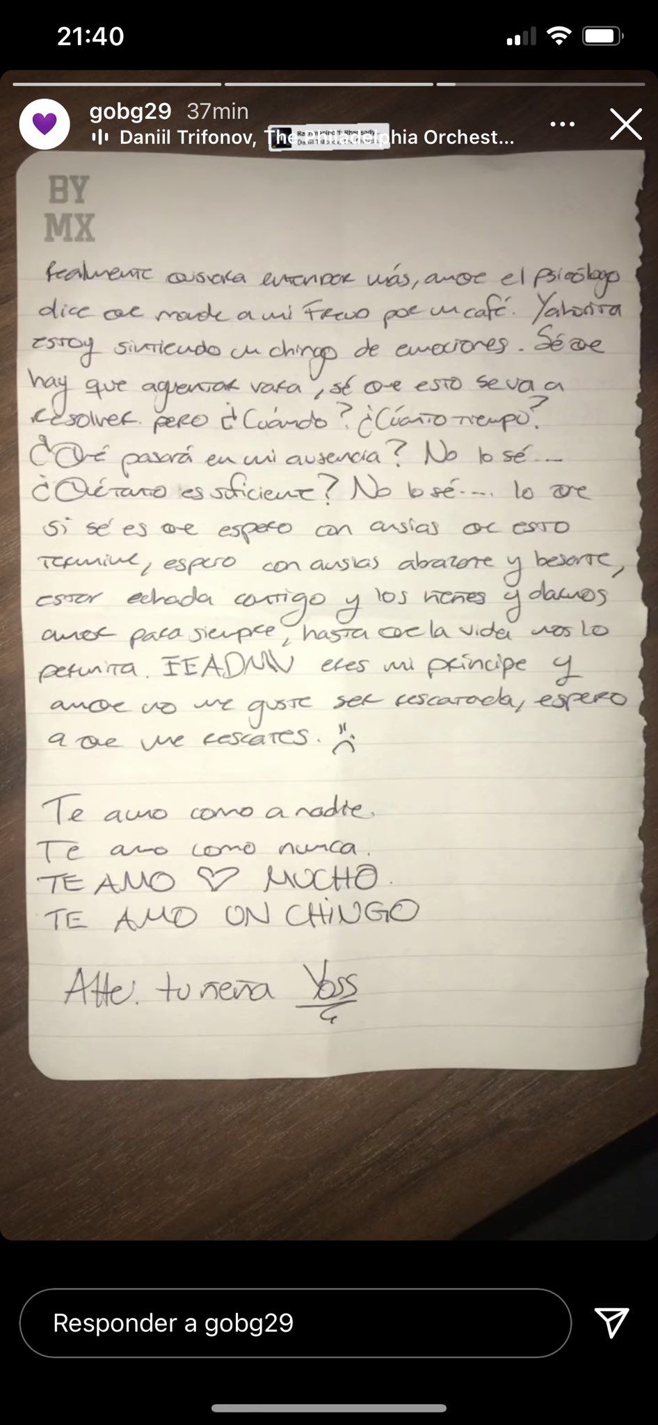 ¿Qué dice la carta que YosStop escribió desde prisión?