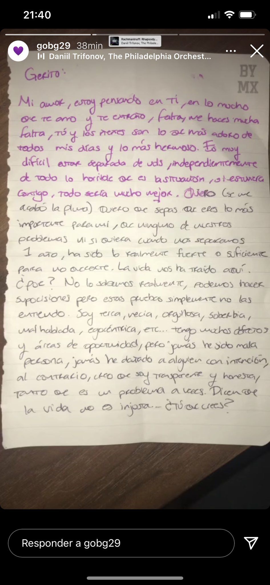 ¿Qué dice la carta que YosStop escribió desde prisión?