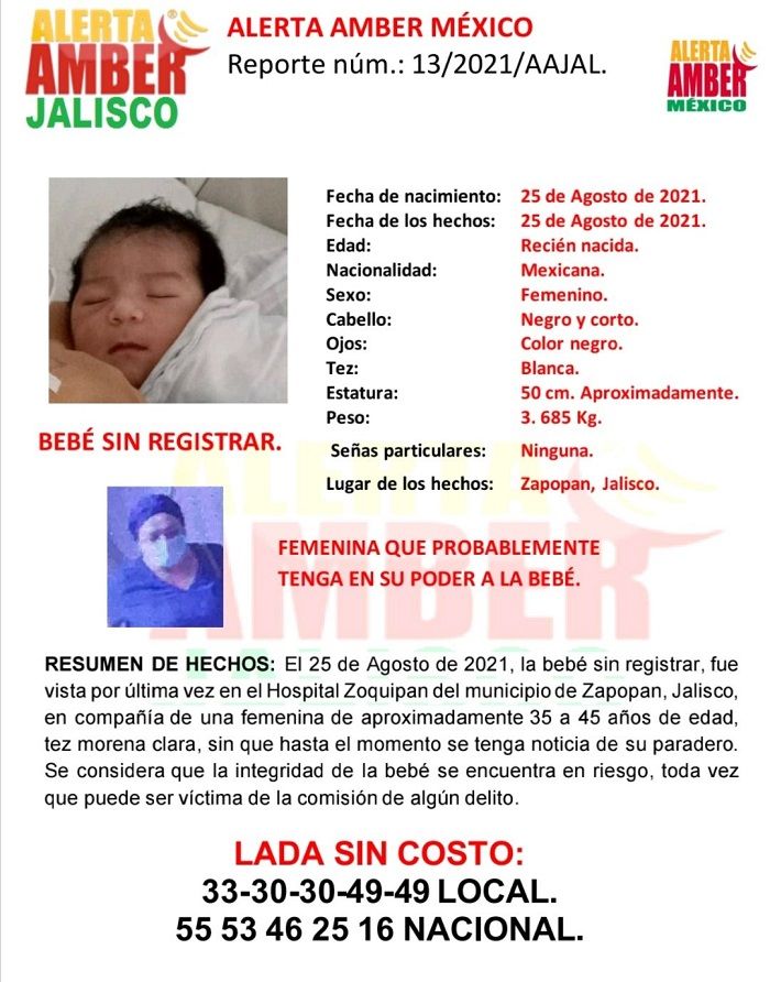 Roban bebé de hospital en Jalisco