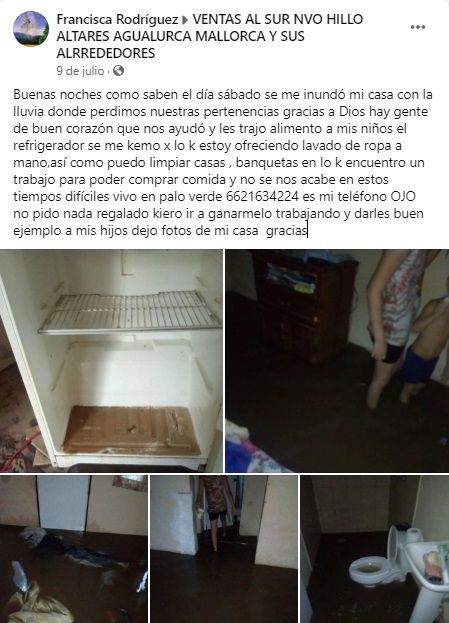 Familia perdió todo lo que tenía en inundación