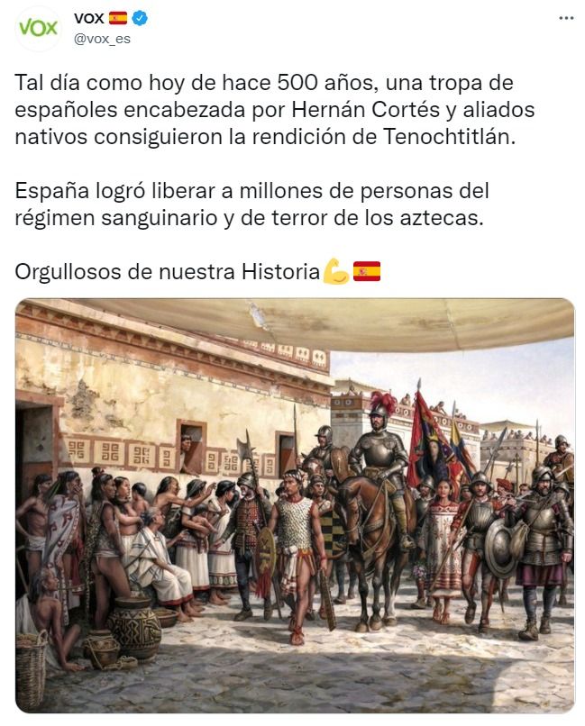 Vox. España liberó a millones del régimen de los aztecas 