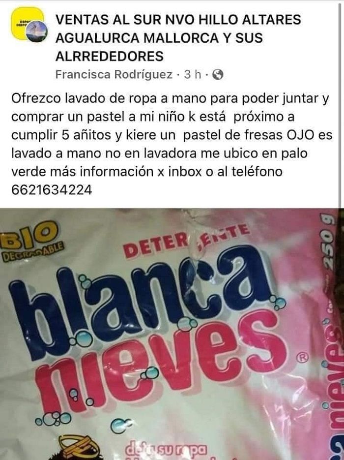 Mamá ofrece lavar ropa para comprar pastel a su hijo