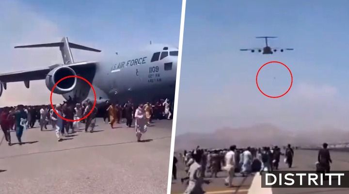 Personas caen de avión intentando huir de Afganistán |VIDEO