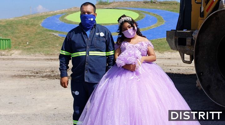 Quinceañera se toma fotos en basurero donde trabaja su papá