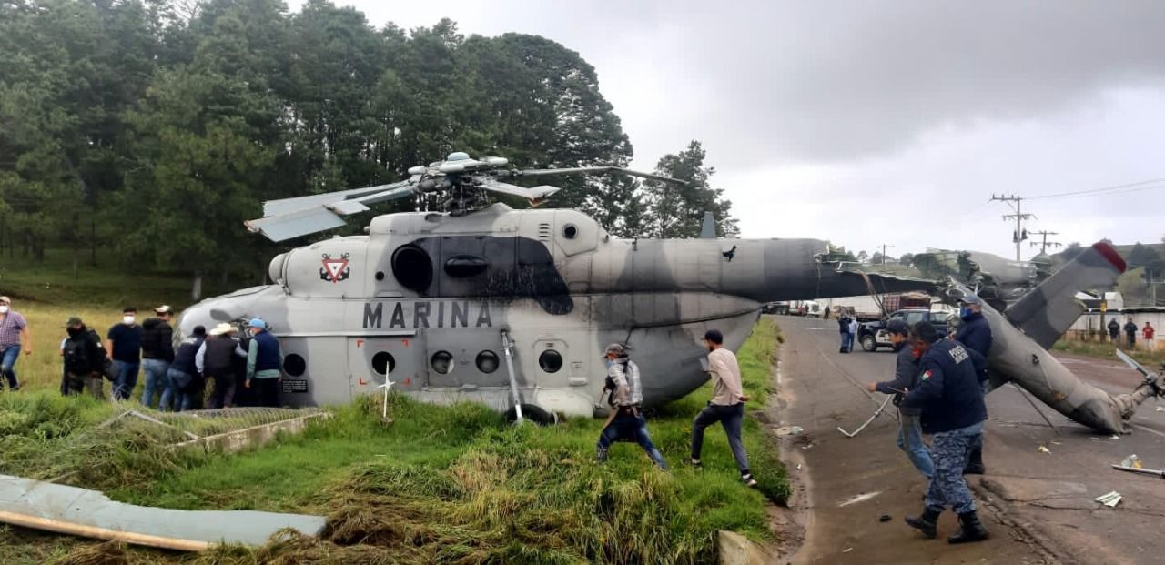 Graban caída de helicóptero de la Marina en Hidalgo |VIDEO 