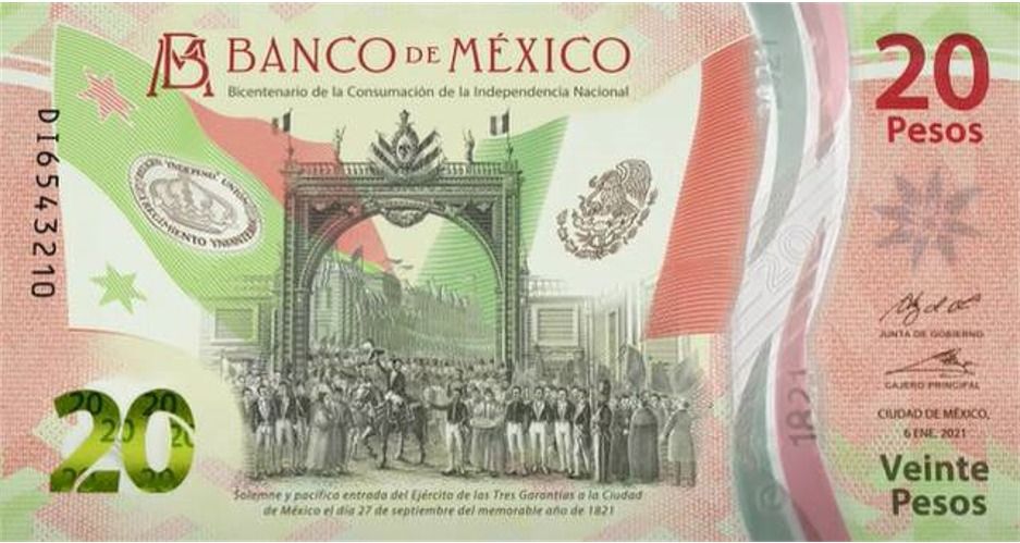 Características del nuevo billete de 20 pesos