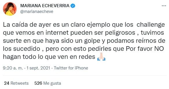¿Cómo está Mariana Echeverría tras sufrir caída?