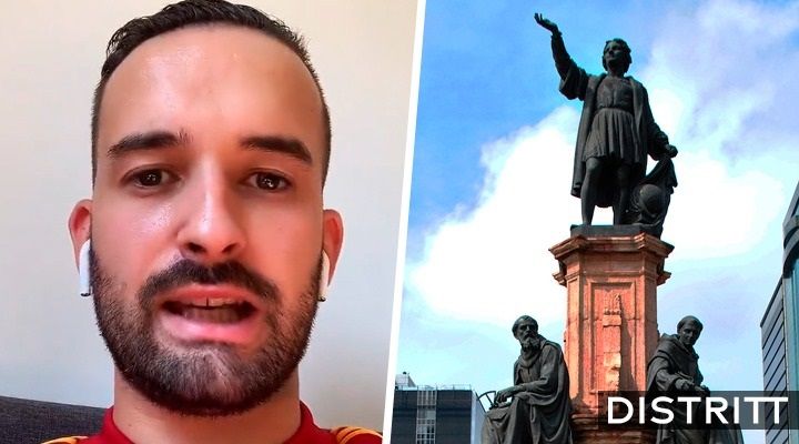 TikToker español critica retiro de la estatua de Colón