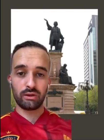 TikToker español critica retiro de la estatua de Colón