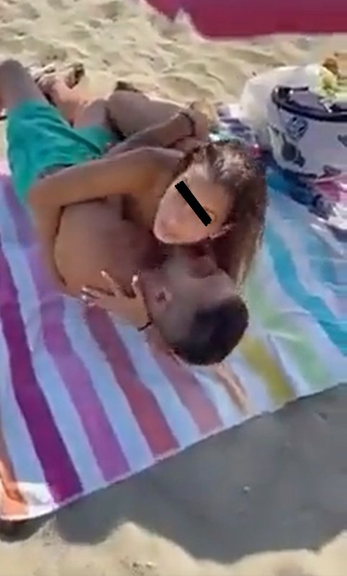 Mujer descubre a esposo siéndole infiel en la playa