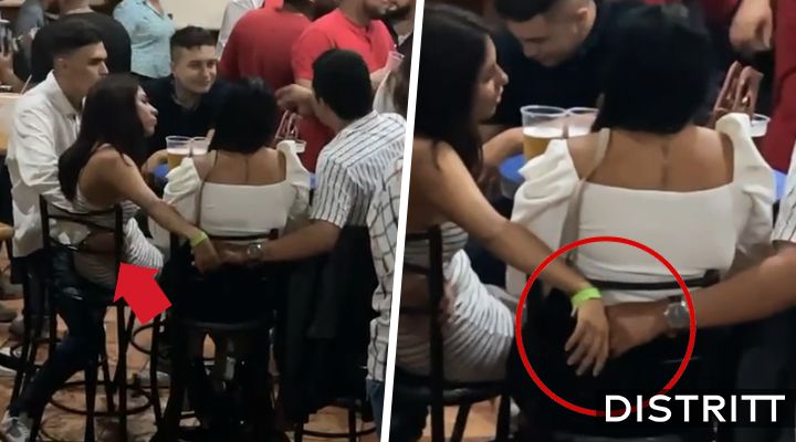 Captan doble infidelidad en mesa de bar