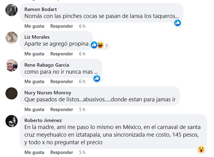 Cuenta de tacos de más de mil pesos se hace viral