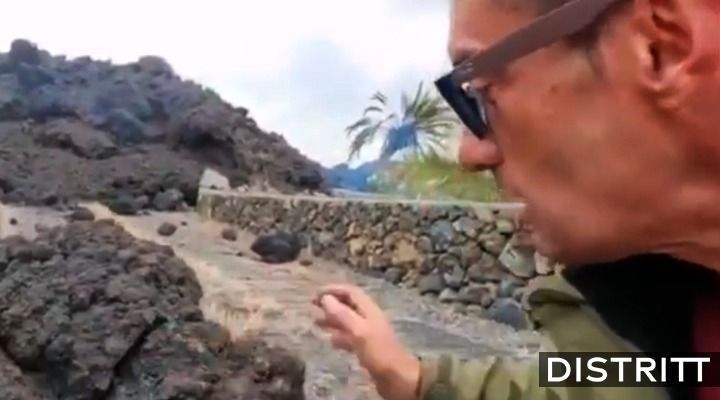 Reportero toca lava de volcán en La Palma y se quema |VIDEO