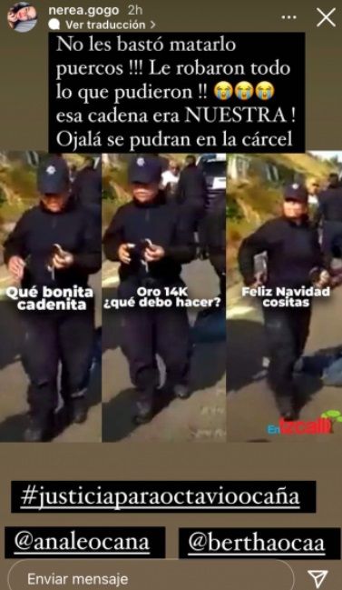 Hermana de Octavio Ocaña acusa a policía de robarle a Benito