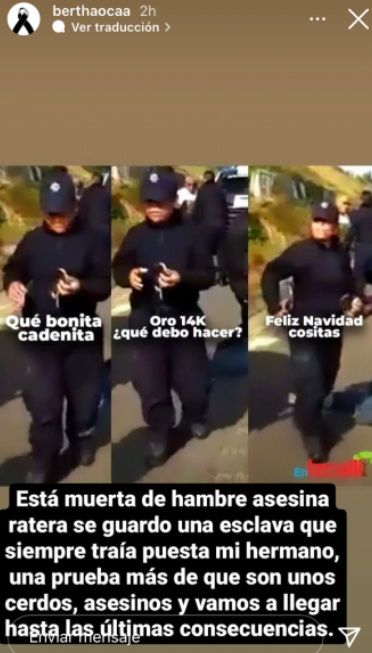 Hermana de Octavio Ocaña acusa a policía de robarle a Benito