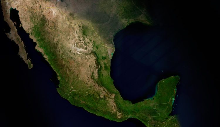 Mapa satelital de México 