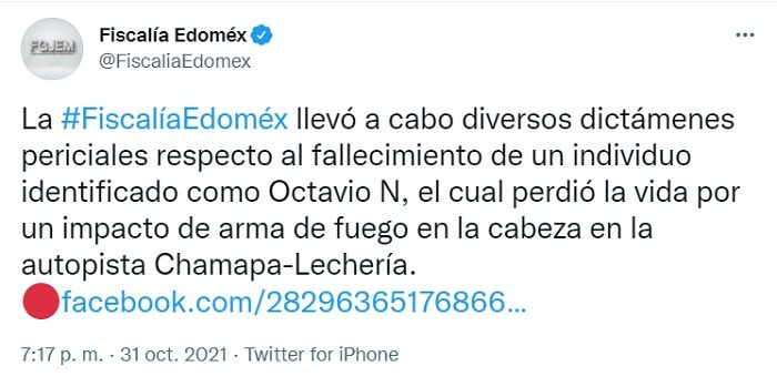 Octavio Ocaña estaba alcoholizado: Fiscalía Edomex