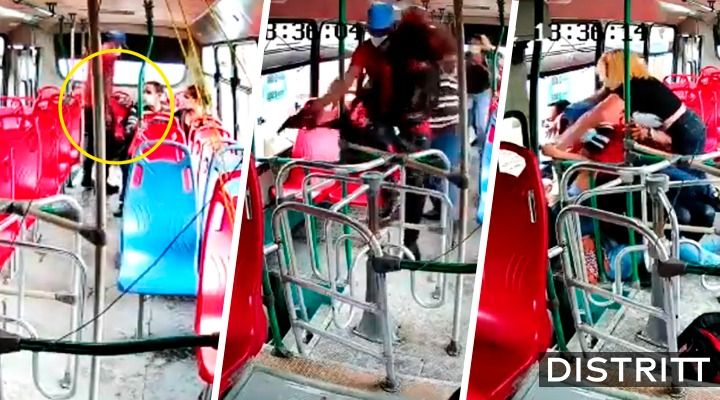 Colombia. Pasajeros evitan asalto y golpean a ladrón |VIDEO