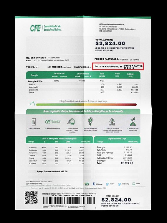 ¿Qué pasa si no pago mi recibo de luz de CFE?