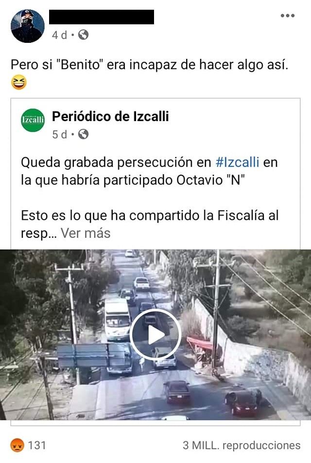 Octavio Ocaña. Indignan publicaciones de supuesto policía