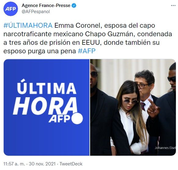 Sentencian a esposa de El Chapo en EU