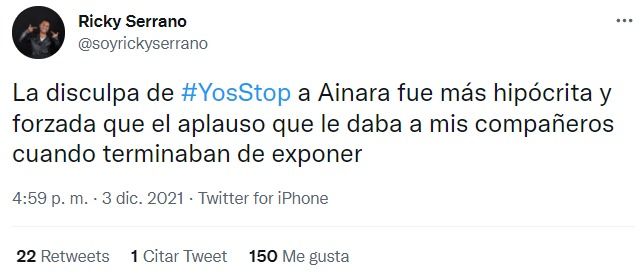 Critican a YosStop por disculpa a Ainara