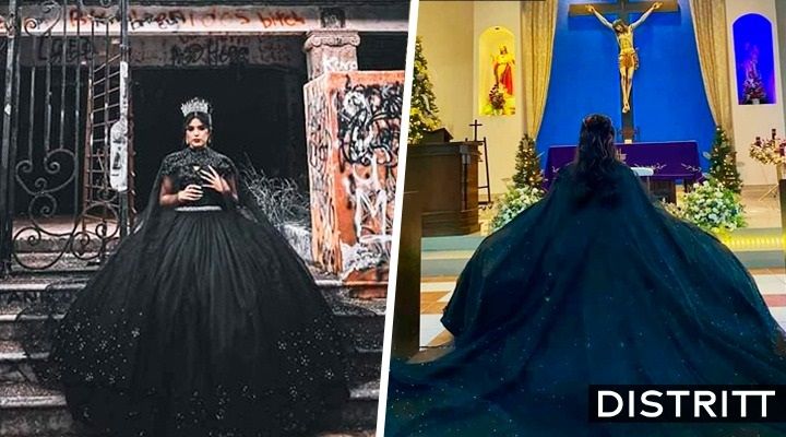 Quinceañera se toma fotos en casa narcosatánica