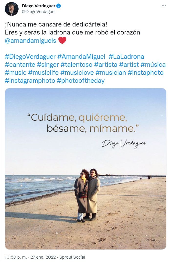 Así se despidió Diego Verdaguer de Amanda Miguel