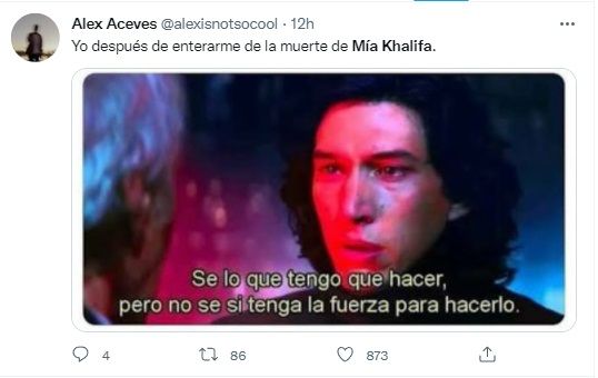 Memes sobre la supuesta muerte de Mia Khalifa
