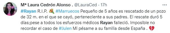 Los mensajes de despedida para Rayan