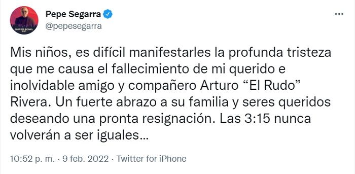Colegas despiden a El Rudo