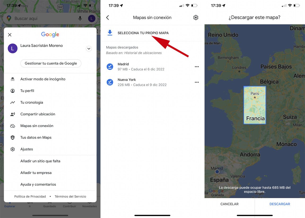 ¿Cómo descargar los mapas en Android e iOS?