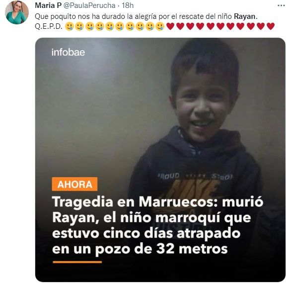 Los mensajes de despedida para Rayan