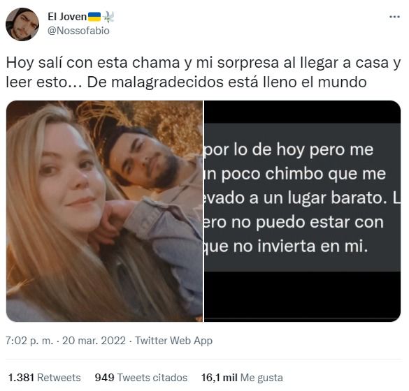 Joven que cobró gasolina a su cita cuenta verdad