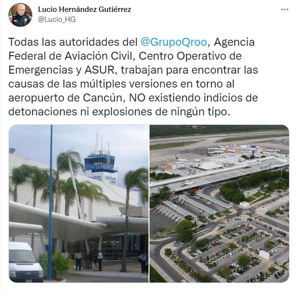 Descartan balacera en Aeropuerto Internacional de Cancún 