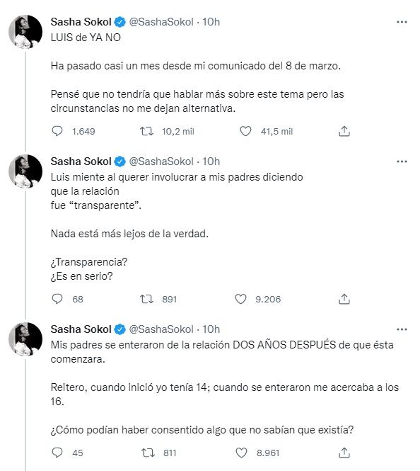 Sasha Sokol demandará a Luis de Llano por abuso