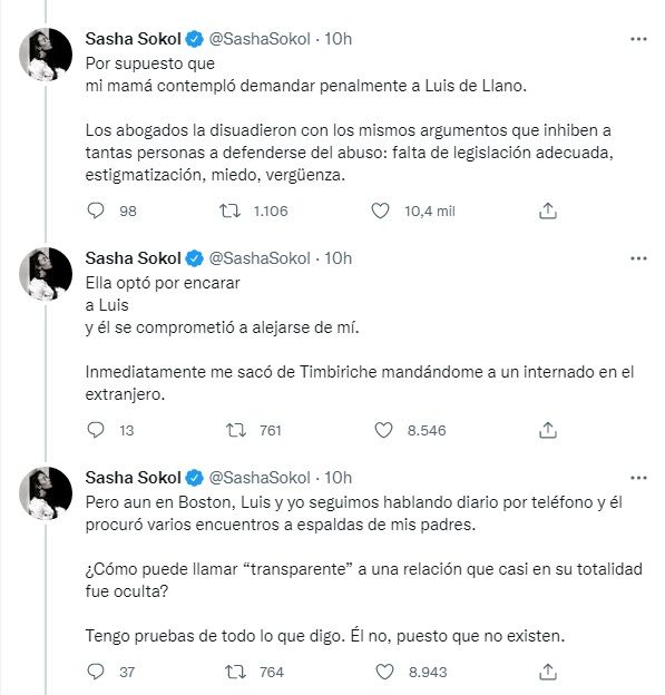 Sasha Sokol demandará a Luis de Llano por abuso