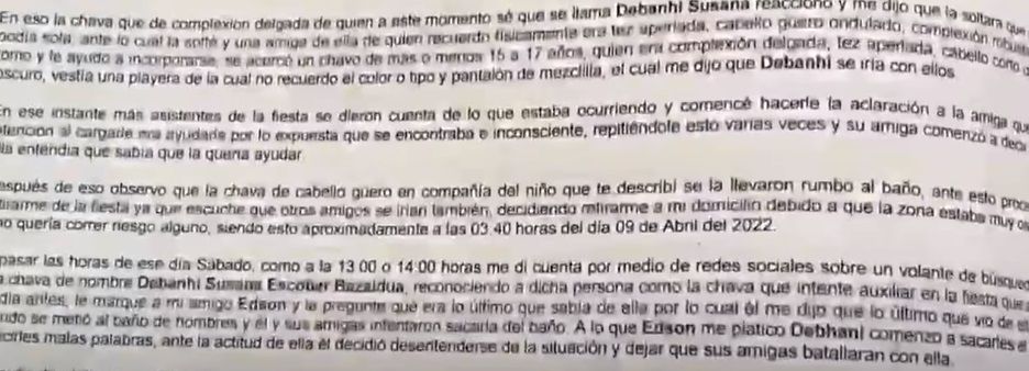 Asistentes habrían intentado ayudar a Debanhi Escobar