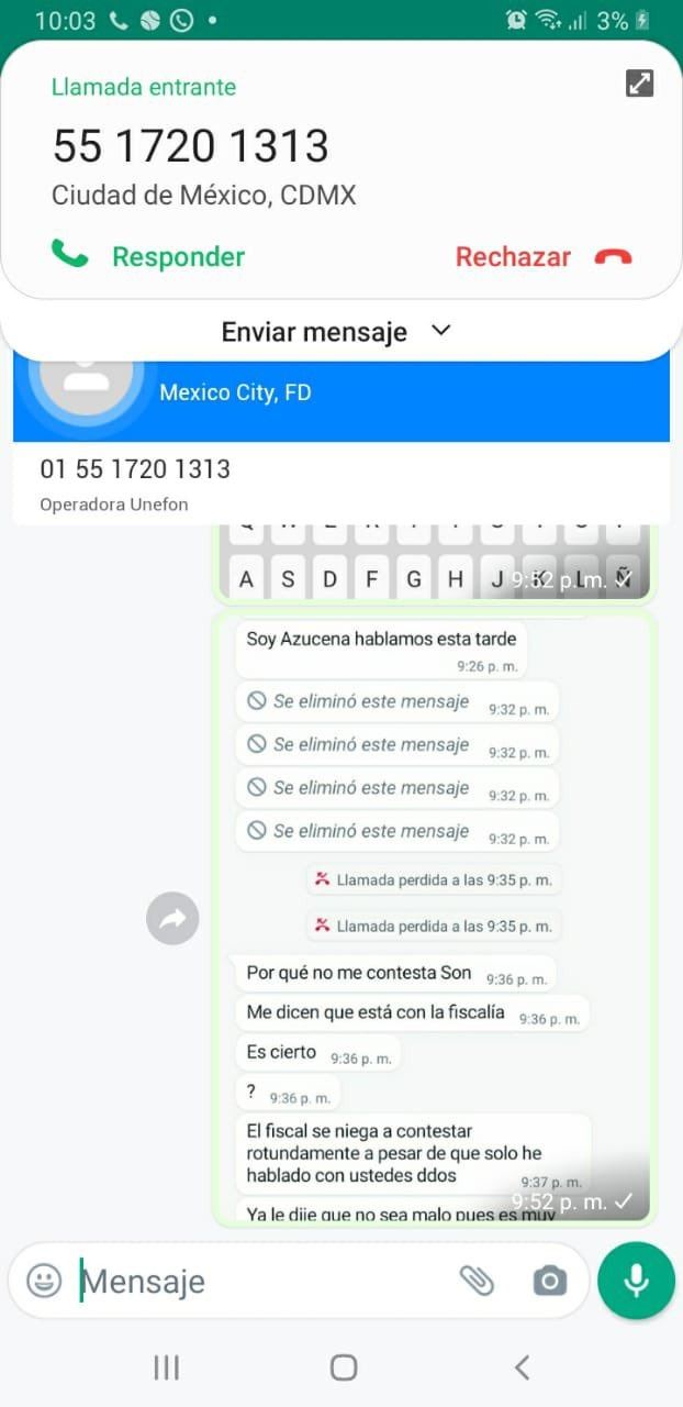Papá de Debanhi exhibe mensaje de Azucena Uresti