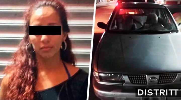 NL. Mujer tira basura en la calle y le descubren auto robado