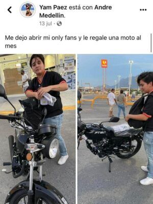 Yamsita regala moto a novio por dejarla abrir su OnlyFans