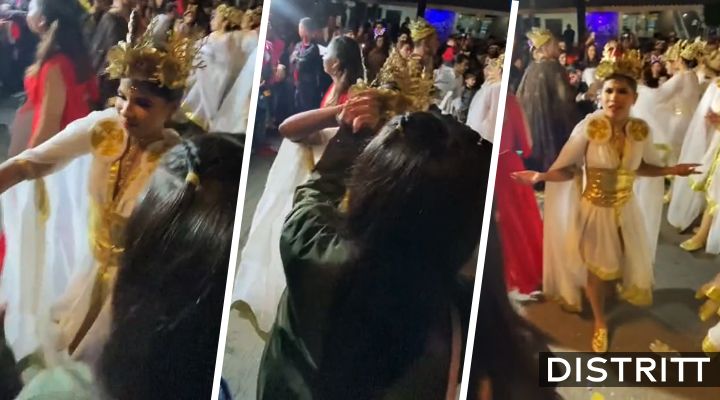 Mujer golpea a joven por intentar bailar con su novio |VIDEO