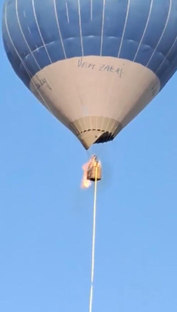 Globo aerostático se prende en llamas en Edomex