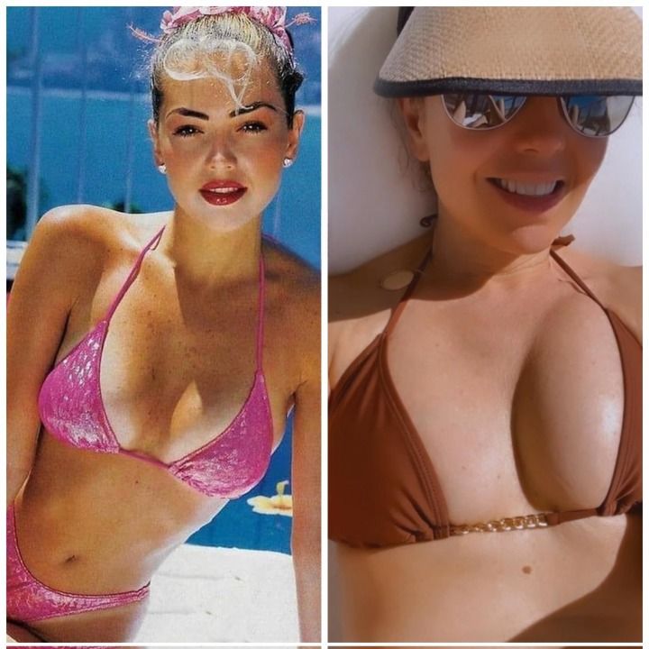 Thalía en bikini en el pasado y ahora