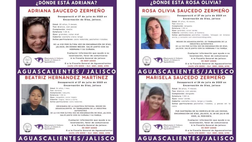 Desaparición de hermanas Saucedo Zemeño en Jalisco