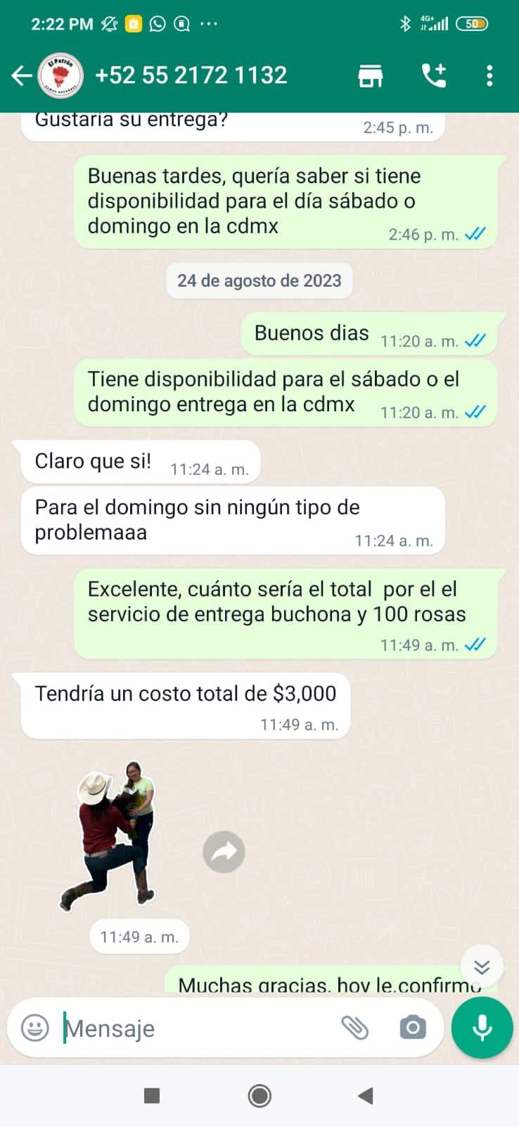 Exhiben a Flores El Patrón 