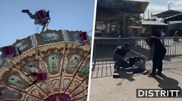 Joven sale volando en sillas giratorias en Brasil