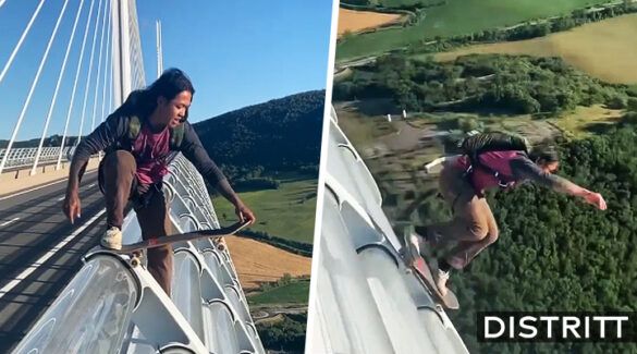 Joven stake se lanza desde puente video viral