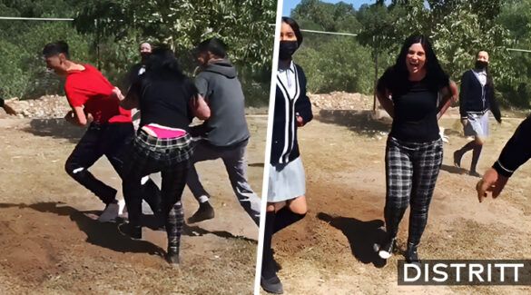 Maestra enseña calzón en juego y alumno la exhibe