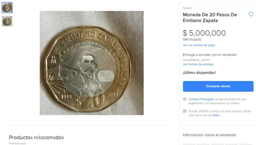 moneda de emiliano zapata